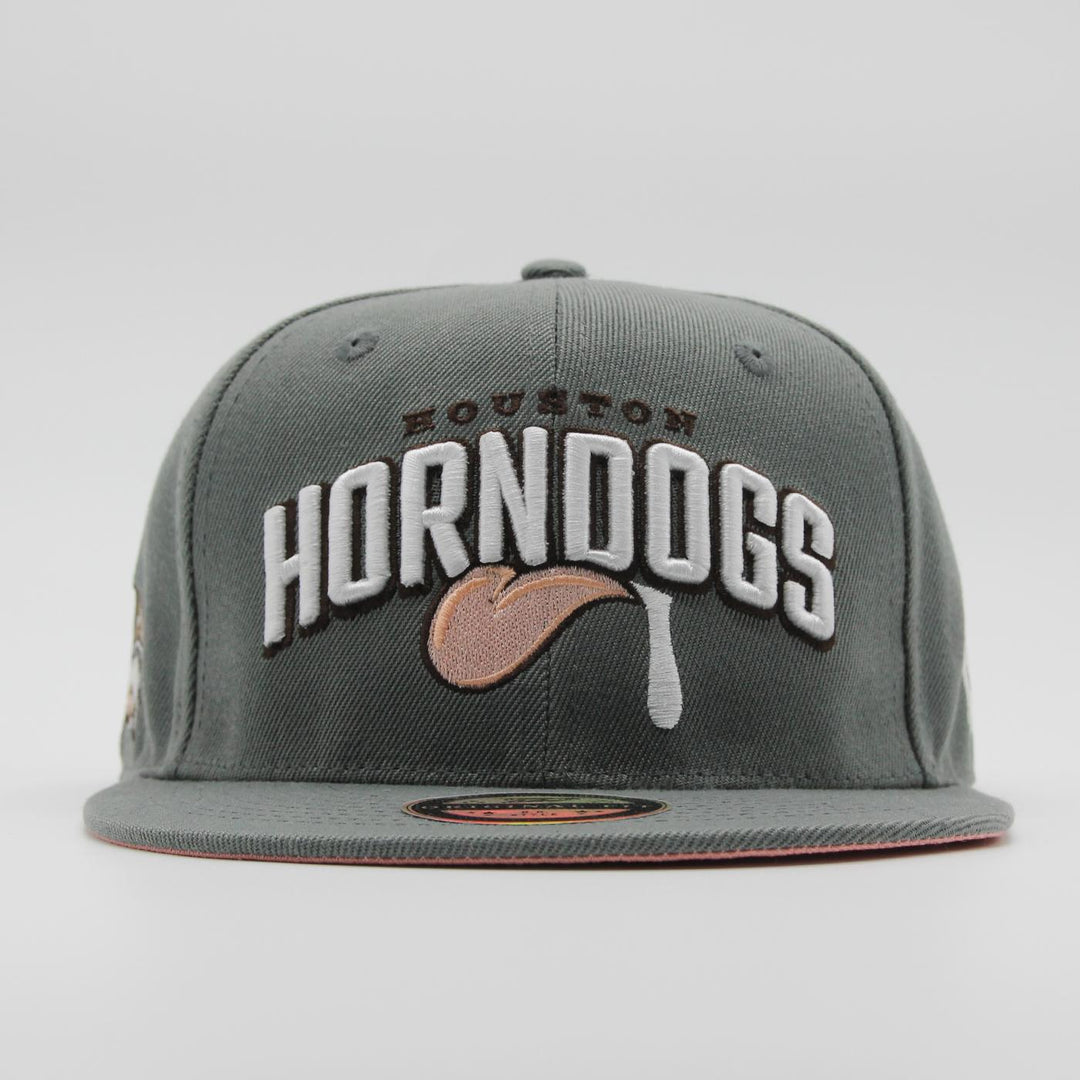 Naughty League Houston Horndogs Text Logo snapback grey - Shop-Tetuan