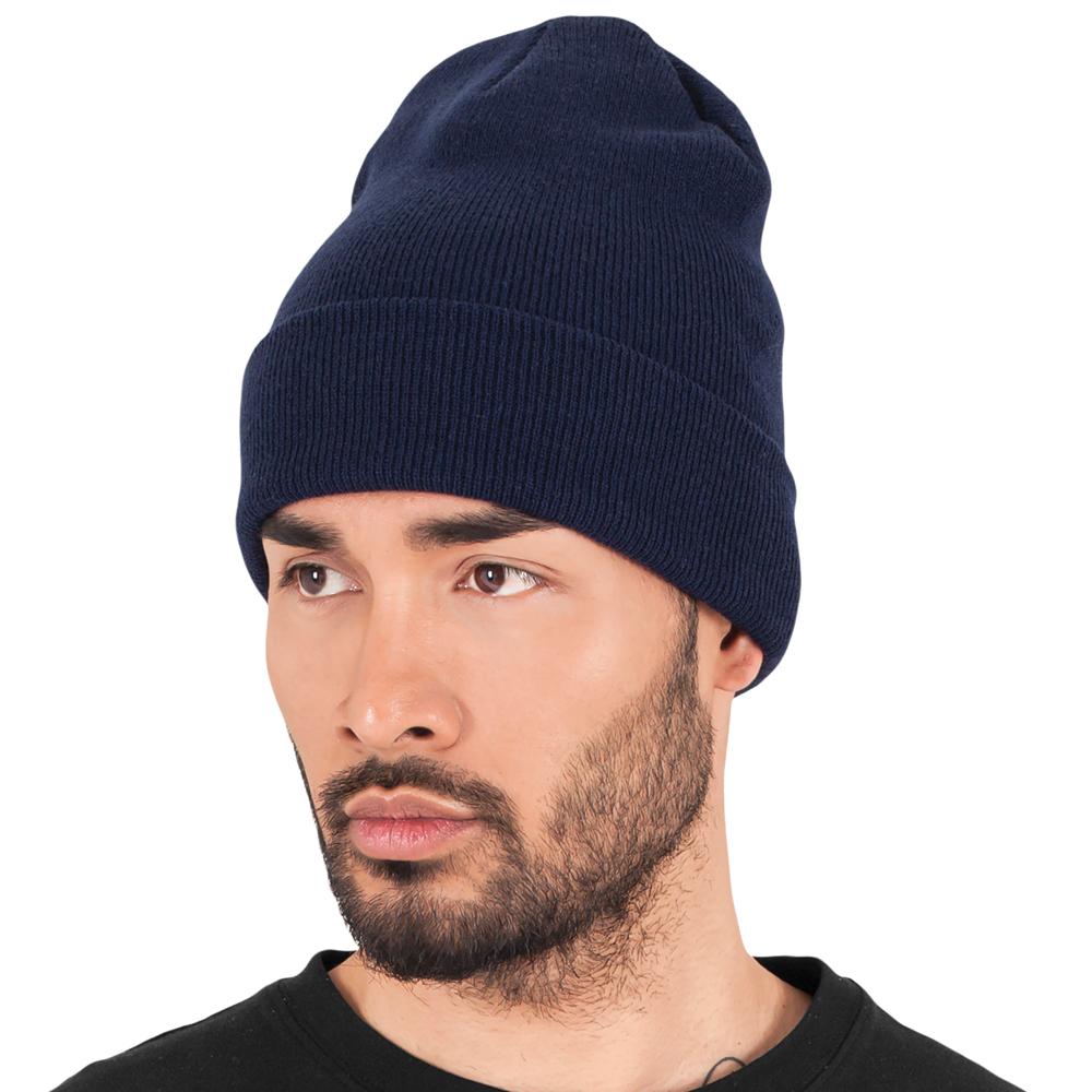 Yupoong heavyweight long beanie navy - Shop-Tetuan