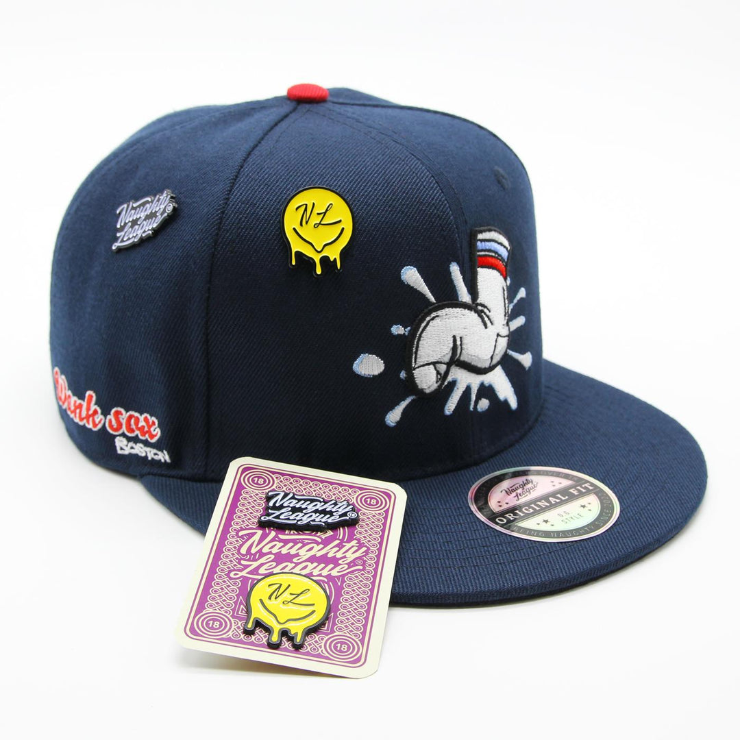 Naughty League Boston Wank Sox Splash Logo fitted navy - Shop-Tetuan