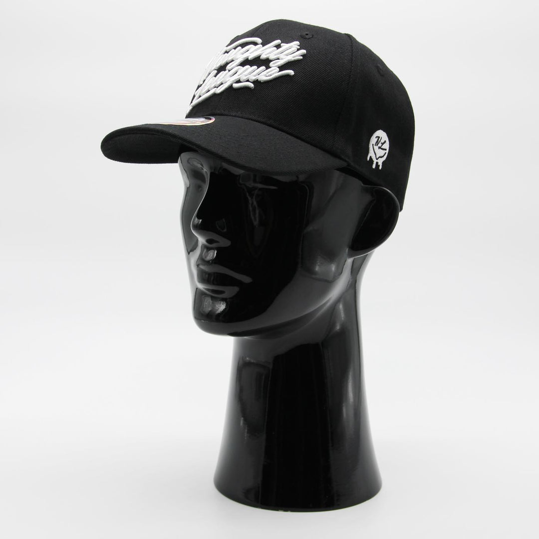 Naughty League Branded Logo Curved stretch fitted black/white - Shop-Tetuan