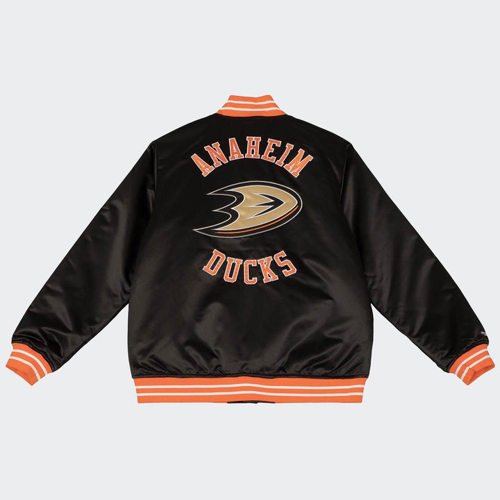 Mitchell & Ness NHL Heavyweight Satin jacket A Ducks black - Shop-Tetuan