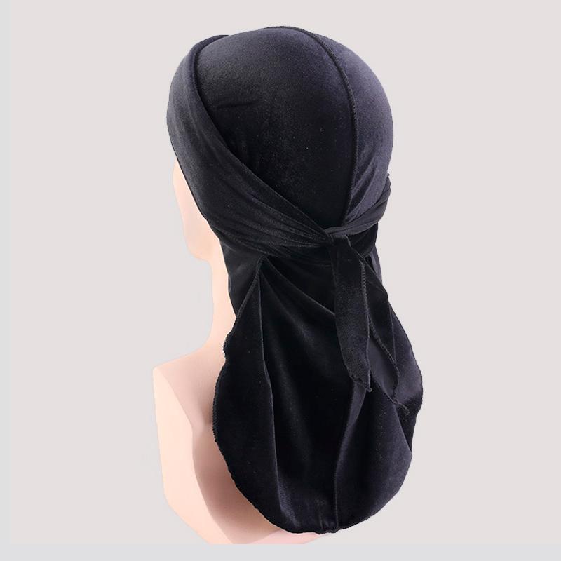 Luxury Velvet Du-Rag black - Shop-Tetuan