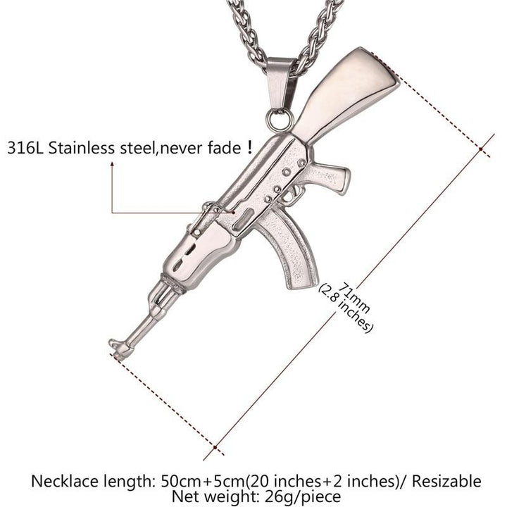 AK-47 Rifle Necklace steel - Shop-Tetuan