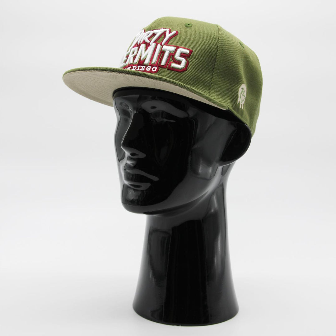 Naughty League San Diego Dirty Kermits Text Logo snapback olive - Shop-Tetuan