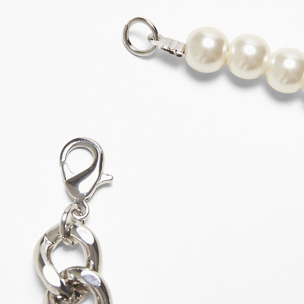 Urban Classics Pearl Flat Chain Bracelet silver - Shop-Tetuan