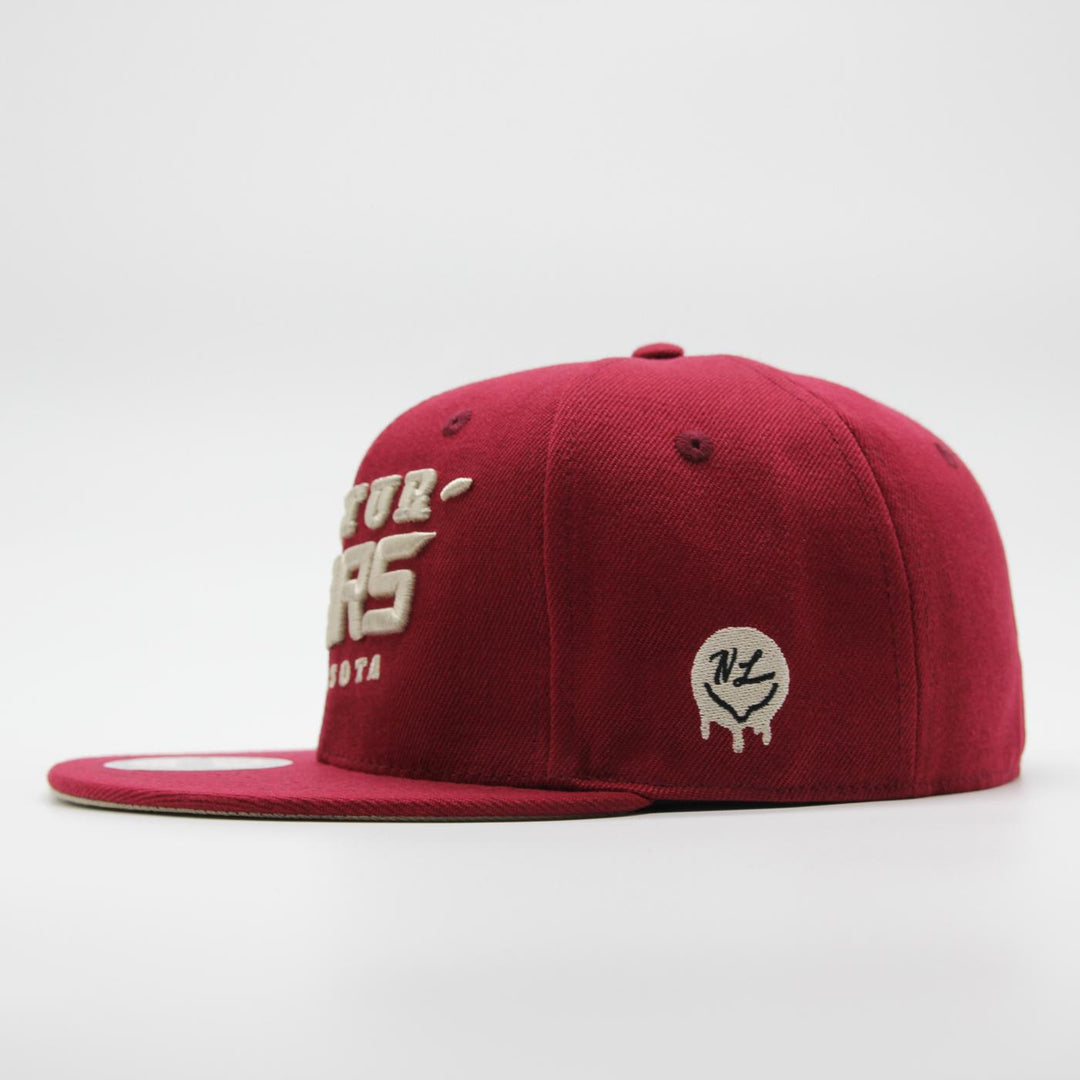 Naughty League Minnesota Masturbears Text Logo fitted burgundy - Shop-Tetuan