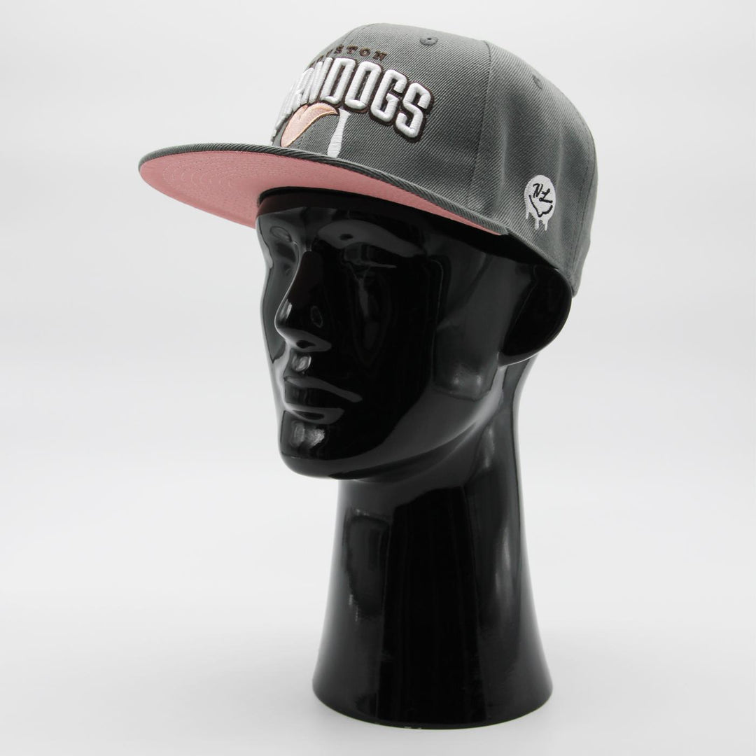 Naughty League Houston Horndogs Text Logo fitted grey - Shop-Tetuan