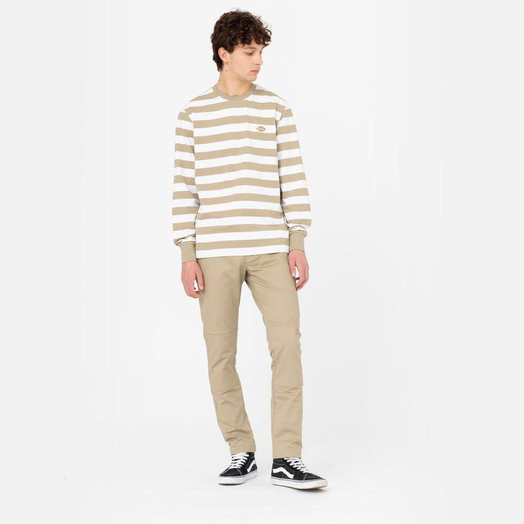 Dickies Rivergrove tee l/s khaki/white - Shop-Tetuan