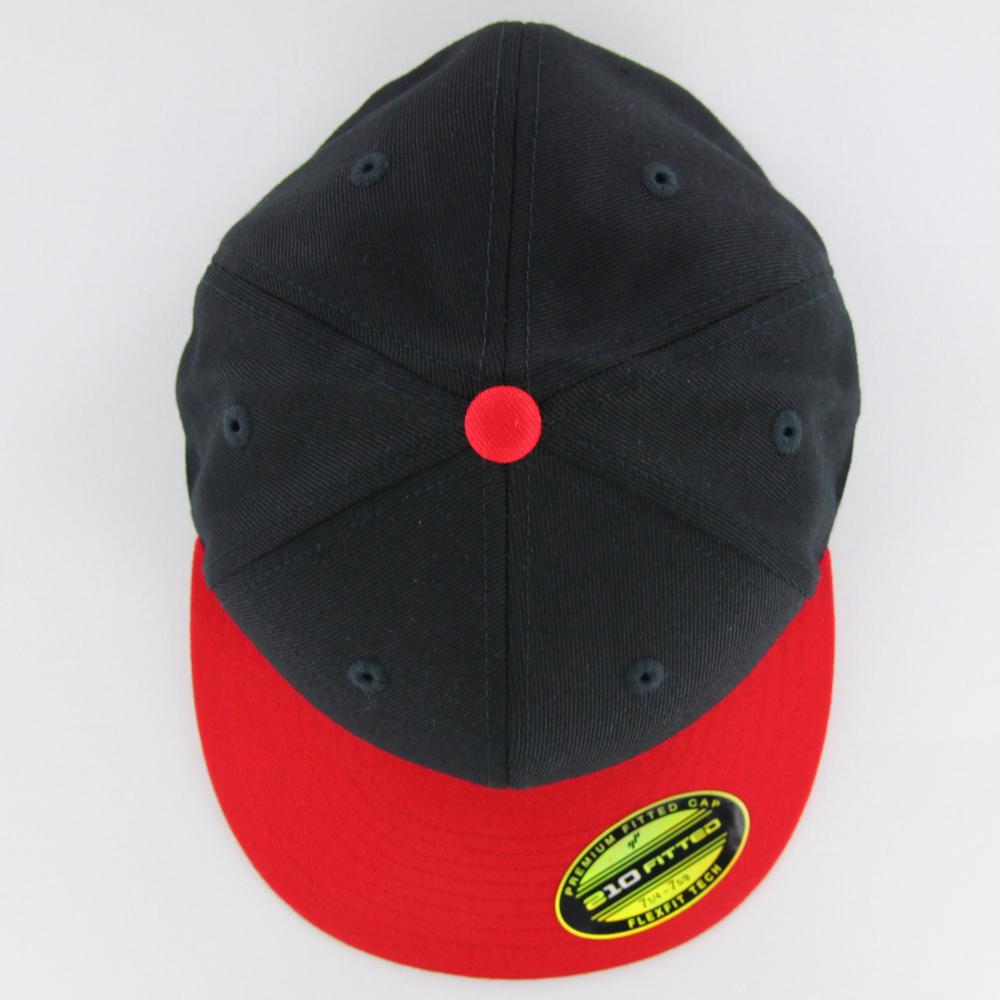 Premium 210 fitted cap 2-tone blk/red - Shop-Tetuan