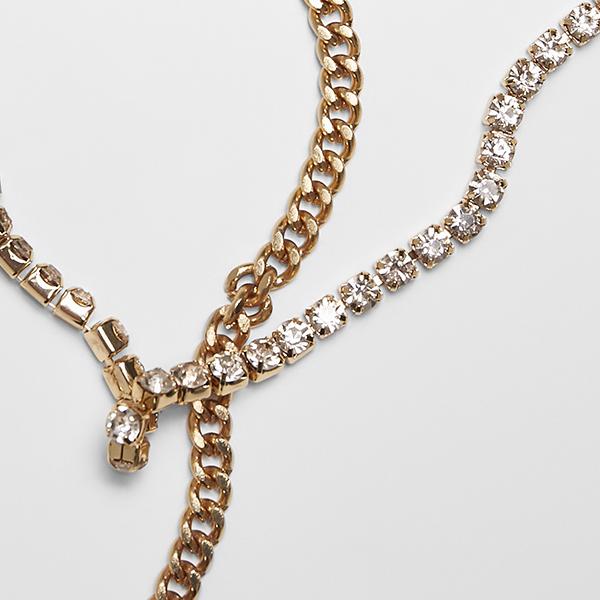 Urban Classics Double Layer Diamond Necklace gold - Shop-Tetuan