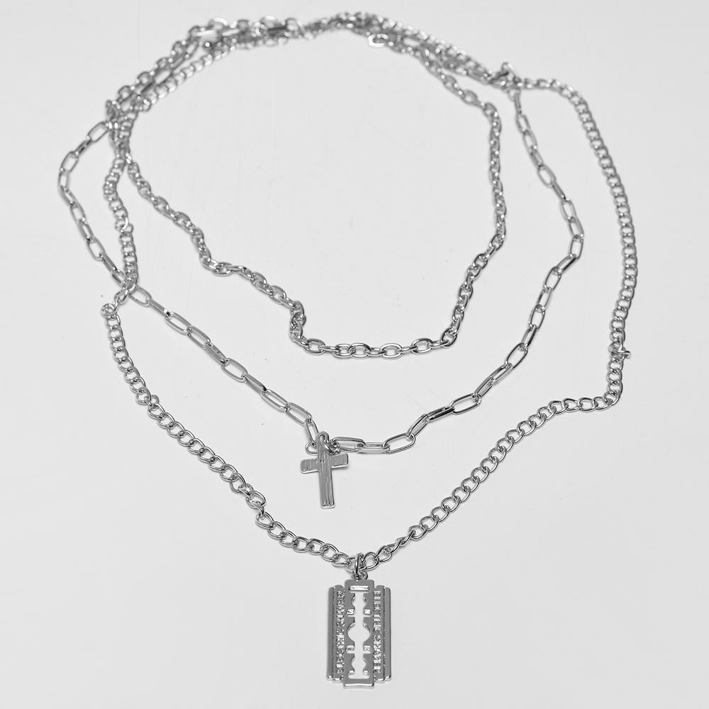 Urban Classics Razor Blade Necklace silver - Shop-Tetuan