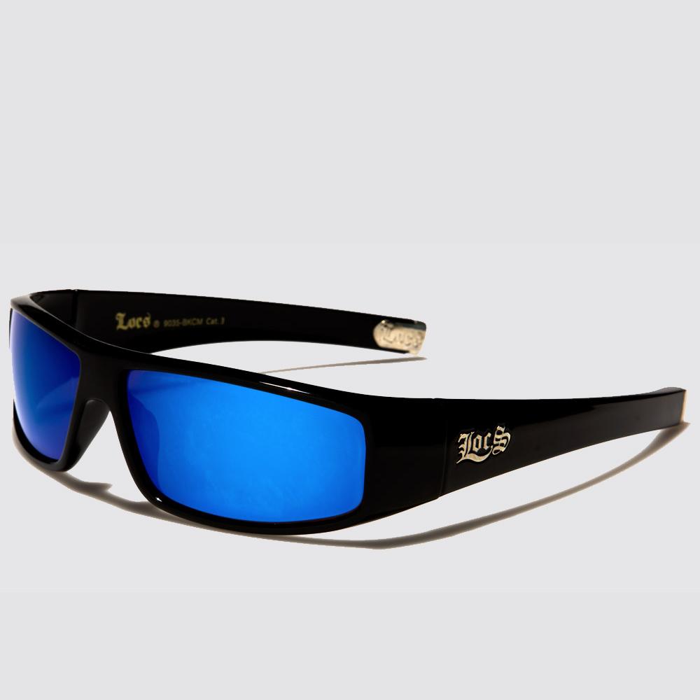 Locs Rectangle Sunglasses black/blue - Shop-Tetuan