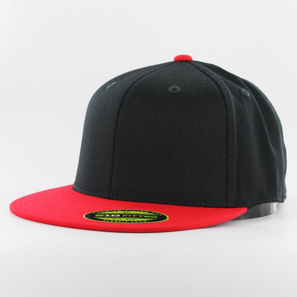 Premium 210 fitted cap 2-tone blk/red - Shop-Tetuan