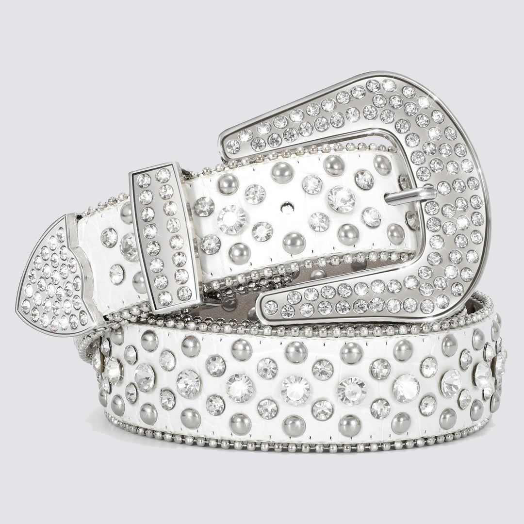 Diamond Studded Rhinestone Belt white/silver - Shop-Tetuan