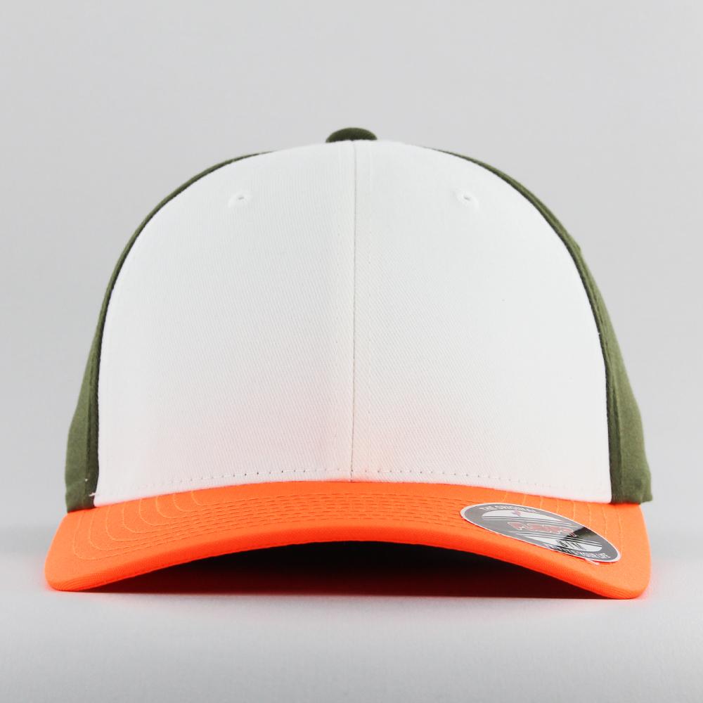 The Classics Yupoong 3-Tone Flexfit neonorange/white/olive - Shop-Tetuan