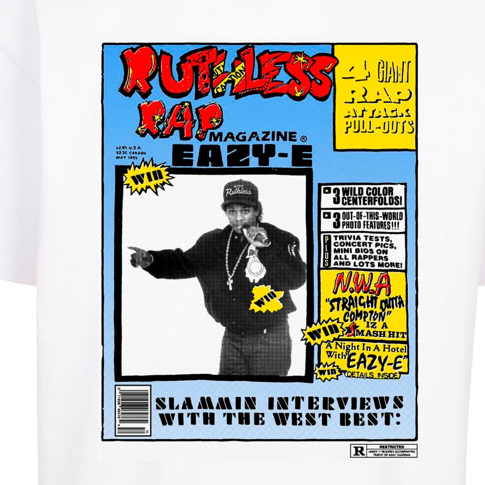 Mister Eazy-E RAP Magazine Oversize Tee white - Shop-Tetuan