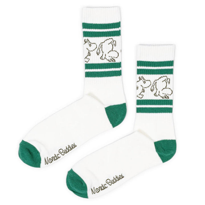 Moomin Muumipeikko Retro socks white/green - Shop-Tetuan