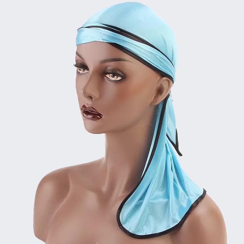 Silky Satin Du-Rag light blue/black - Shop-Tetuan