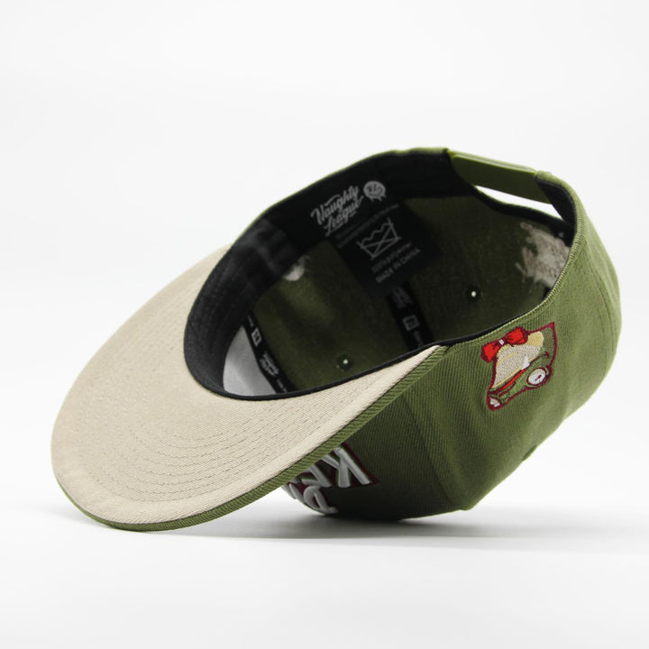 Naughty League San Diego Dirty Kermits Text Logo snapback olive - Shop-Tetuan