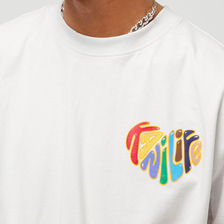 Karl Kani Woven Signature Kani Life tee white - Shop-Tetuan